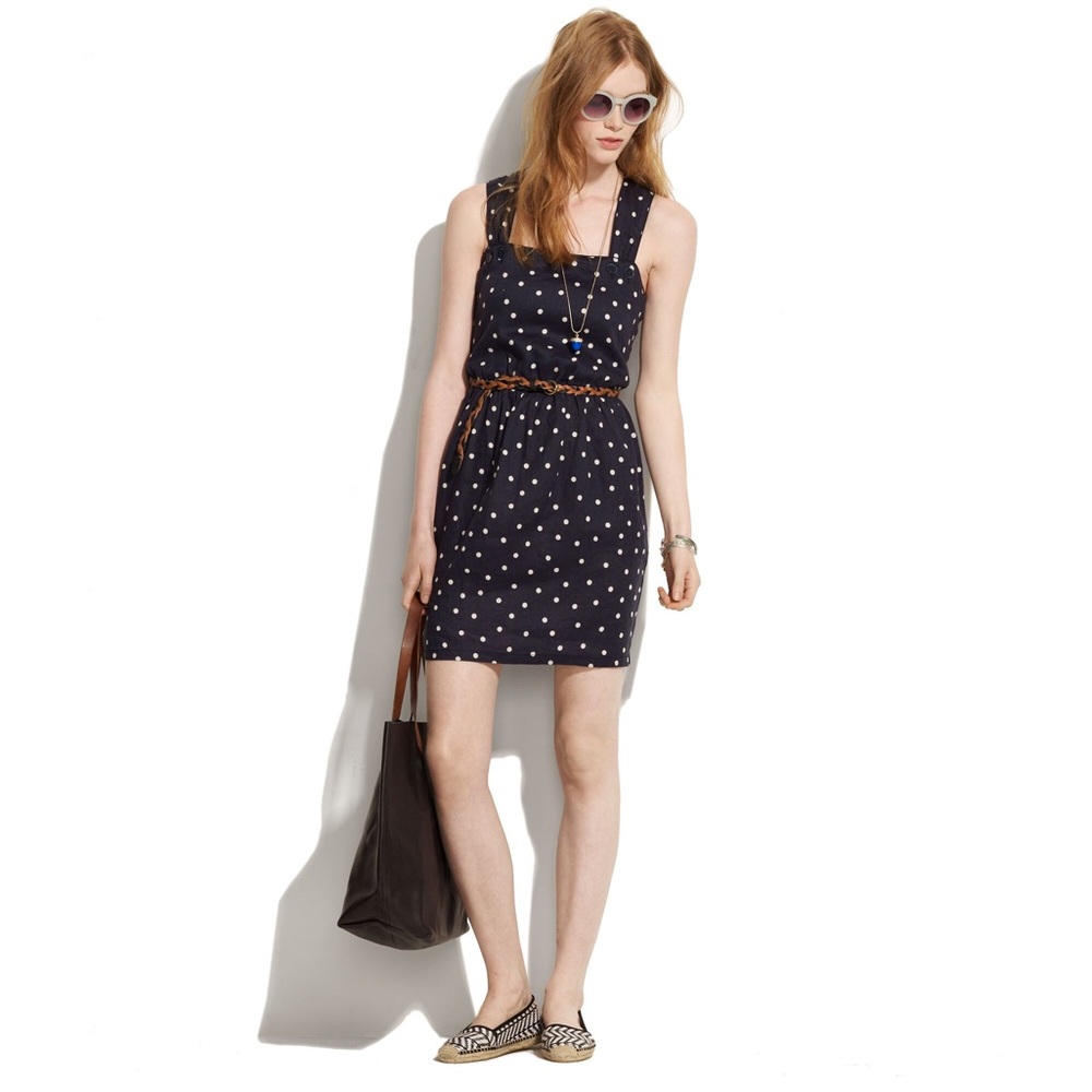Sessun blue and white polka dot walk with me dress